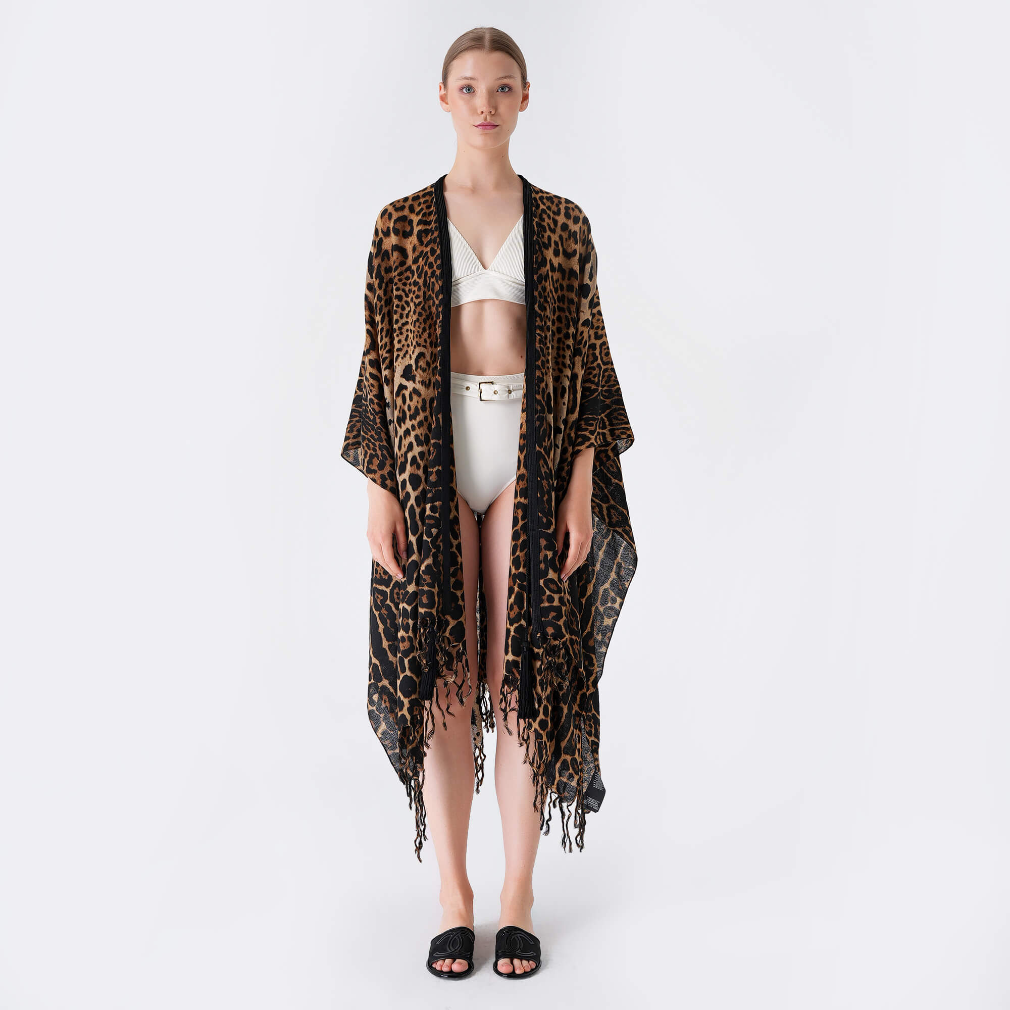 Yves Saint Laurent - Leopared Print Shawl&Kaftan